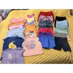 Girls 33 Pc Lot Sommer Clothes Clothing Shorts Dresses Shirts Tops Tank 10/12